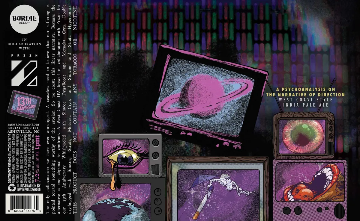 A Psychoanalysis on the Narrative of Direction label art — BURIAL BEER CO.