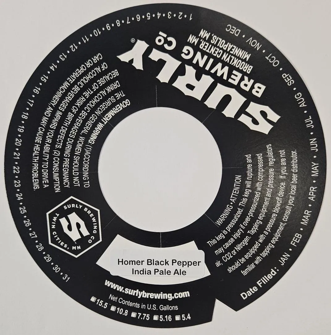 Homer Black Pepper India Pale Ale — full label as filed with TTB