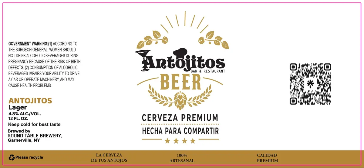 Antojitos Lager label art — ANTOJITOS