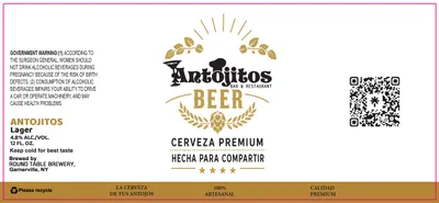 Antojitos Lager label