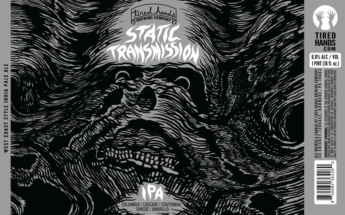 Static Transmission label art — TIRED HANDS BREWING COMPANY