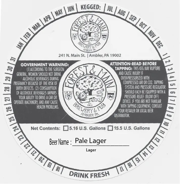 Pale Lager label art — PALE LAGER