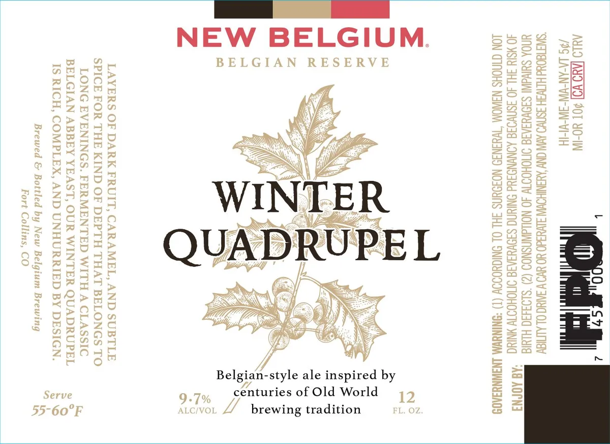 Winter Quadrupel label art — NEW BELGIUM