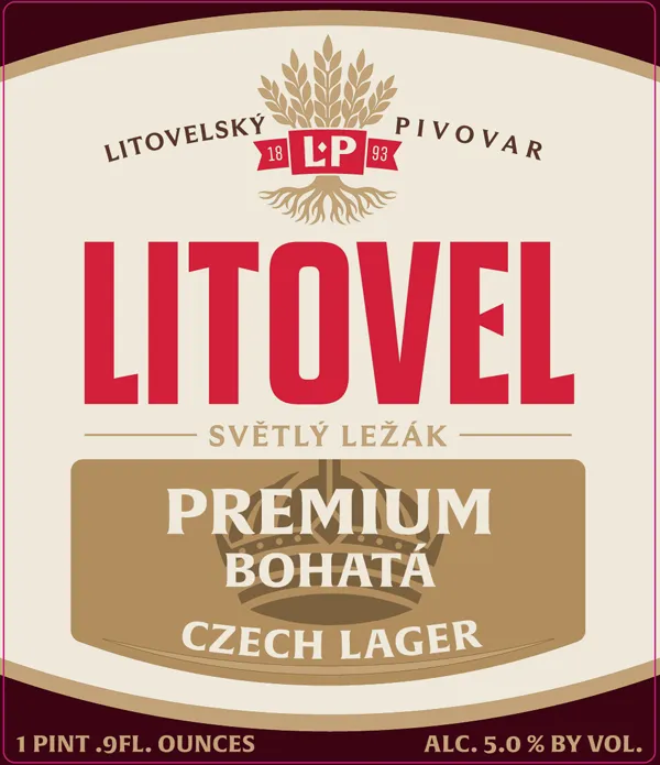 Litovel Premium Bohatá Czech Lager — full label as filed with TTB