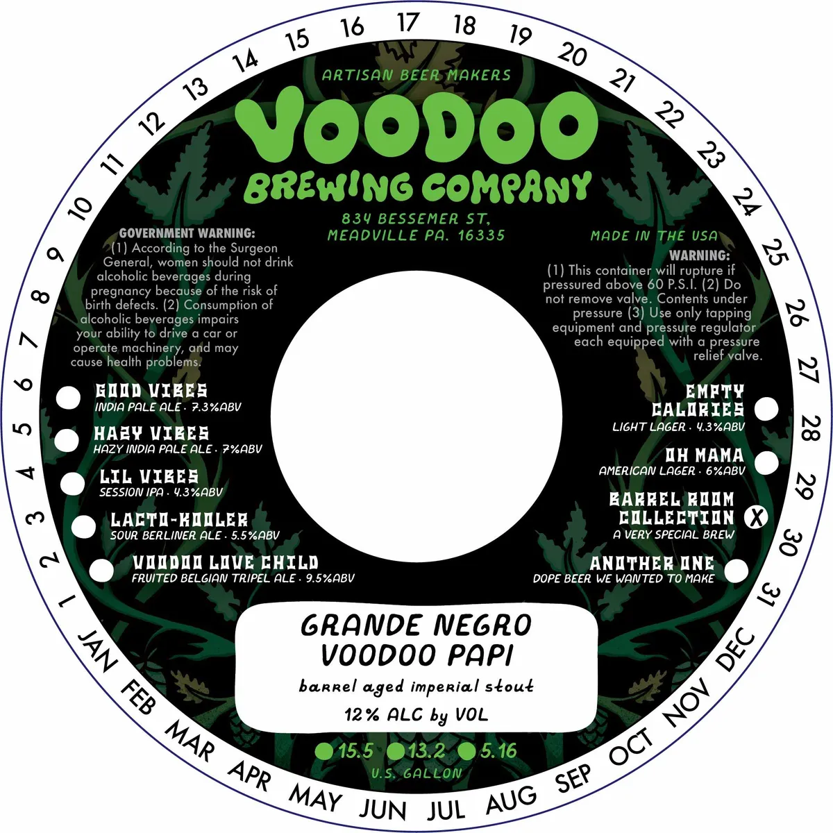 Grande Negro Voodoo Papi label art — BARREL ROOM COLLECTION