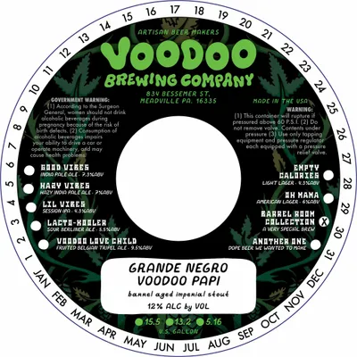 Grande Negro Voodoo Papi label