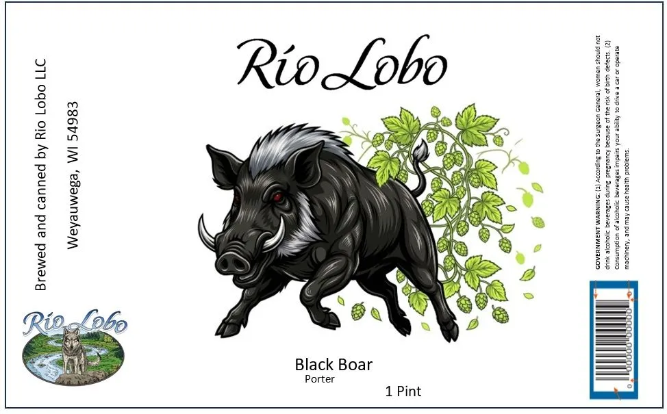Black Boar label art — RIO LOBO