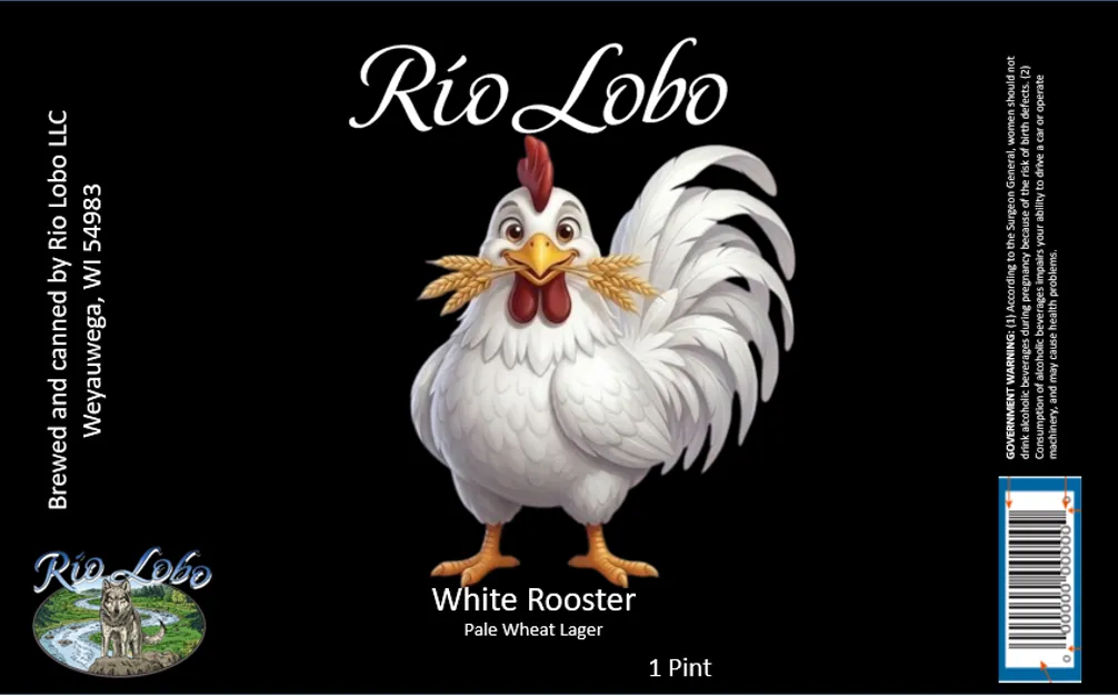 White Rooster label art — RIO LOBO