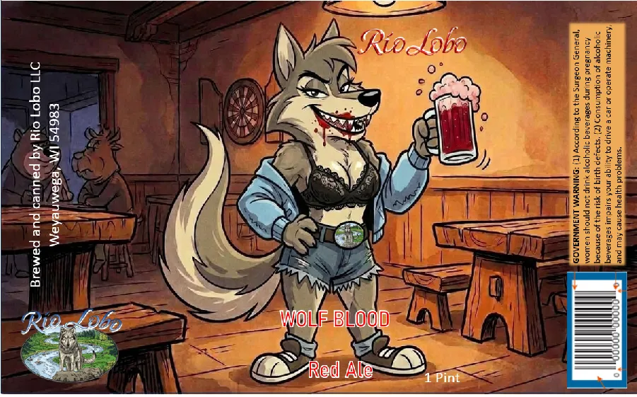 Wolf Blood label art — RIO LOBO