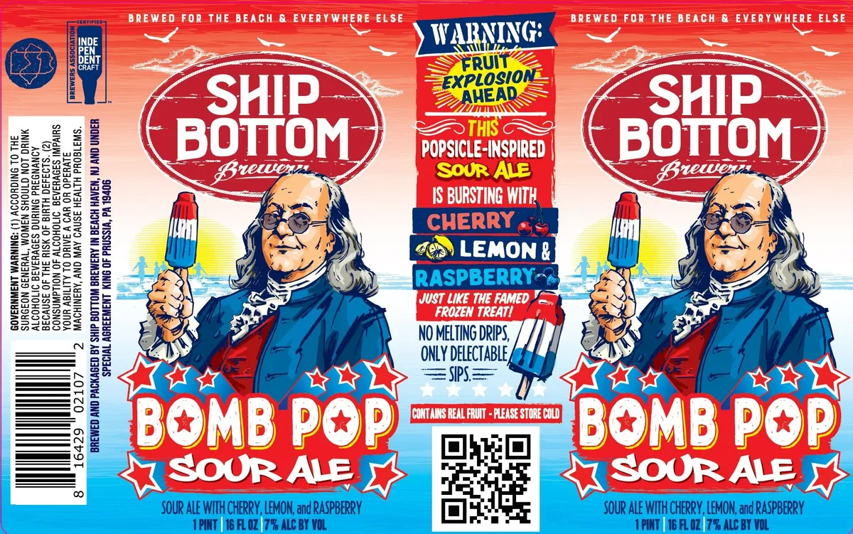 Bomb Pop label art — SHIP BOTTOM