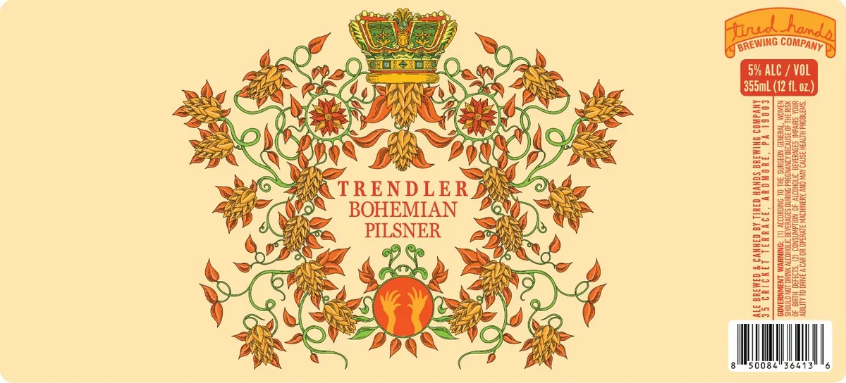 Trendler Bohemian Pilsner label art — TIRED HANDS BREWING COMPANY