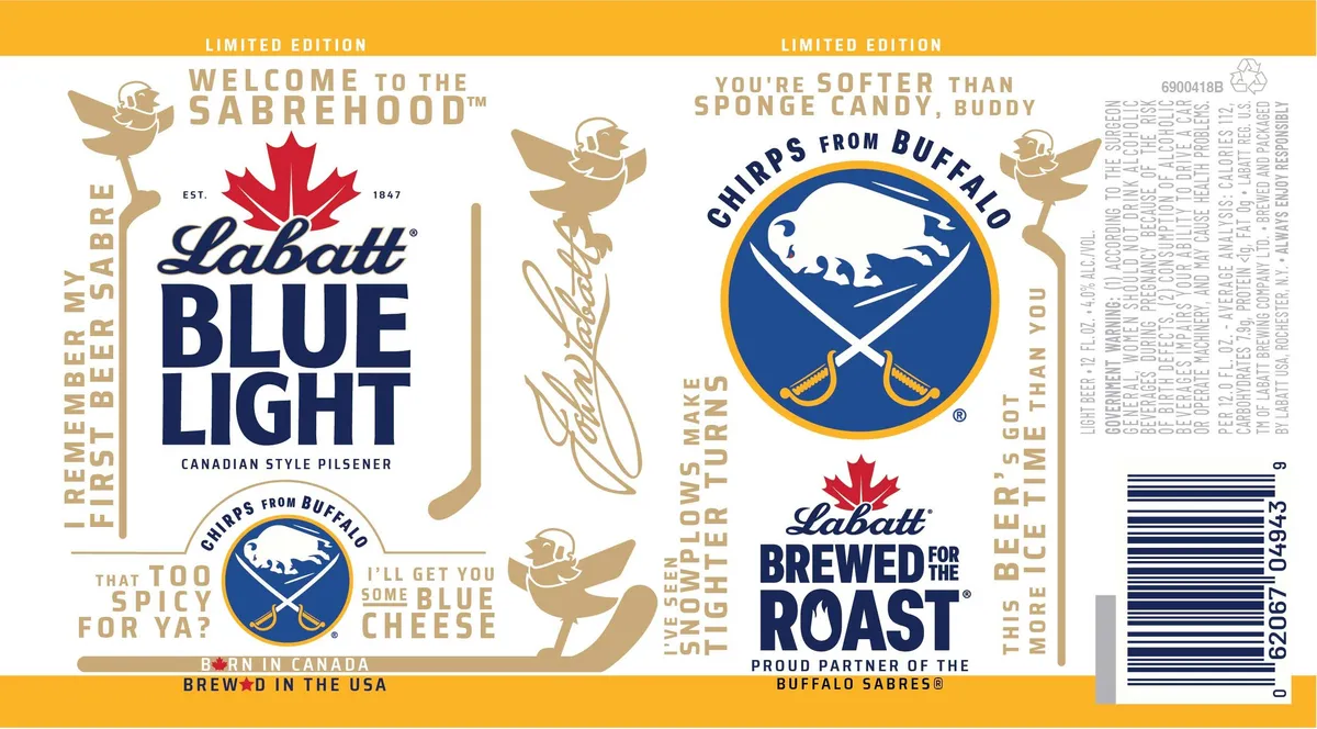Labatt Blue Light label art — LABATT