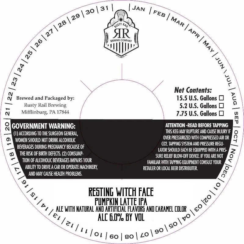 Resting Witch Face — full label as filed with TTB