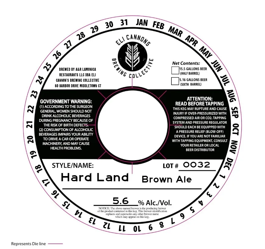 Hard Land Brown Ale label art — HARD LAND