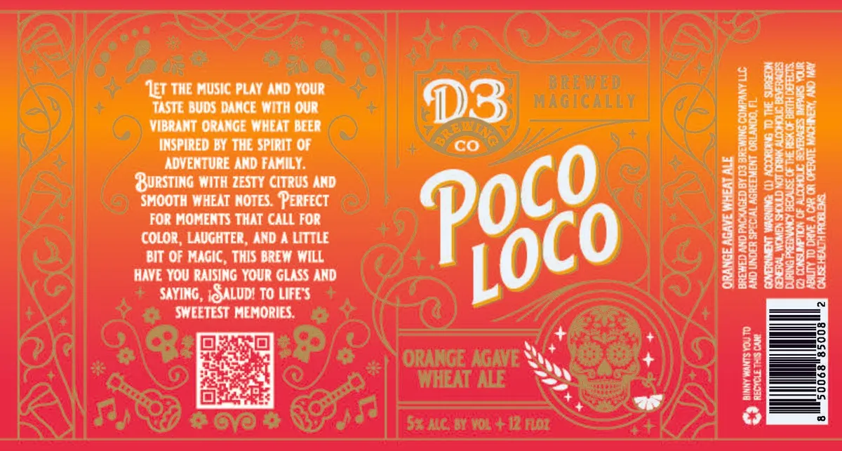 Poco Loco Orange Agave Wheat Ale — full label as filed with TTB