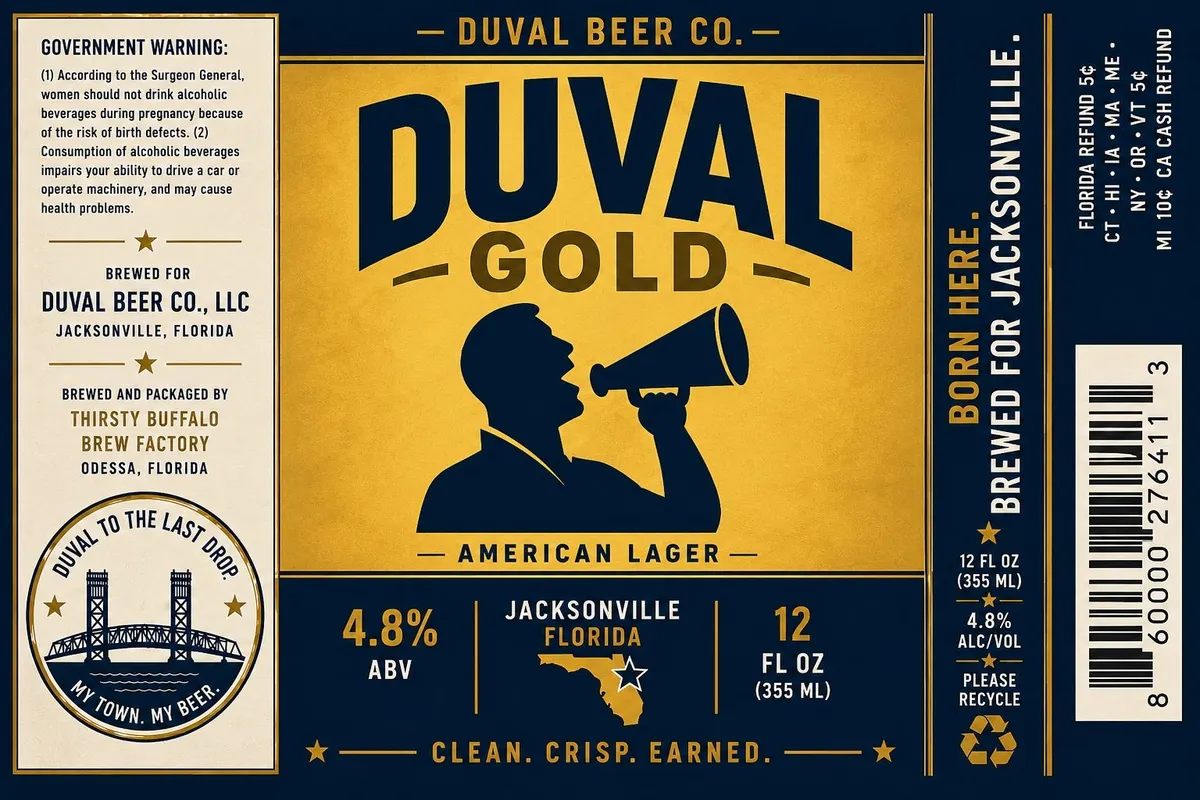 Duval Gold label art — DUVAL BEER CO.
