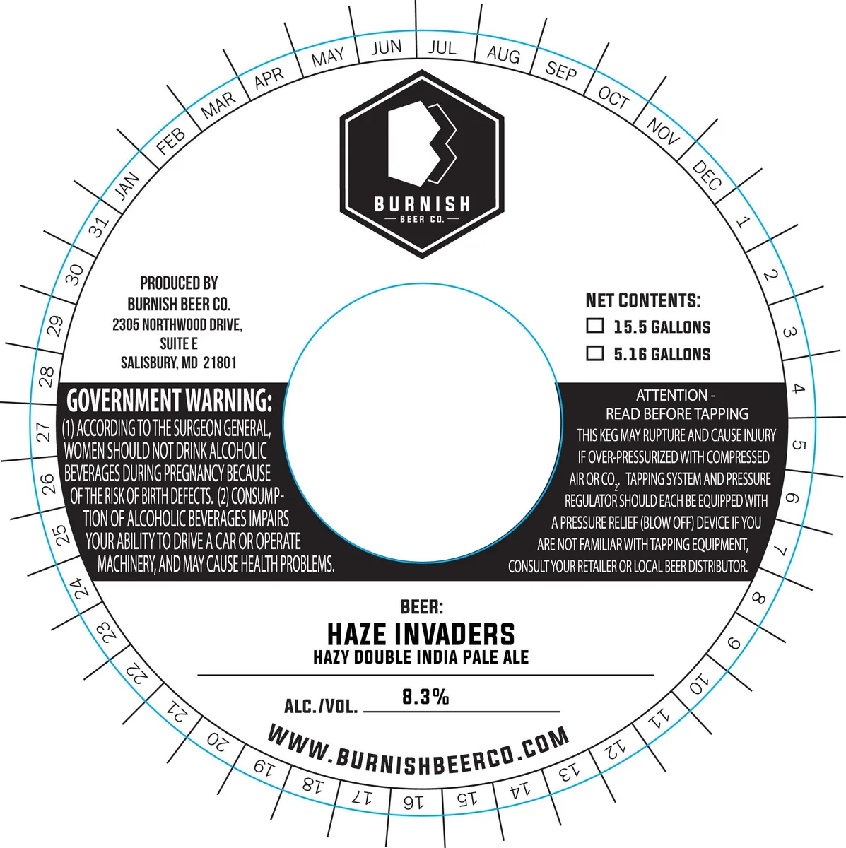 Haze Invaders label art — BURNISH BEER CO.