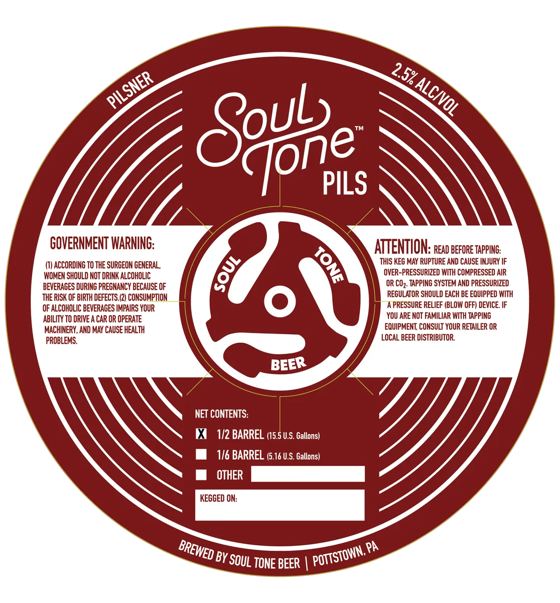 Soul Tone Pils label art — SOUL TONE BEER