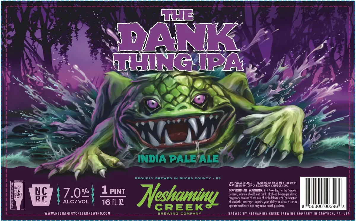 The Dank Thing IPA label art — THE DANK THING IPA