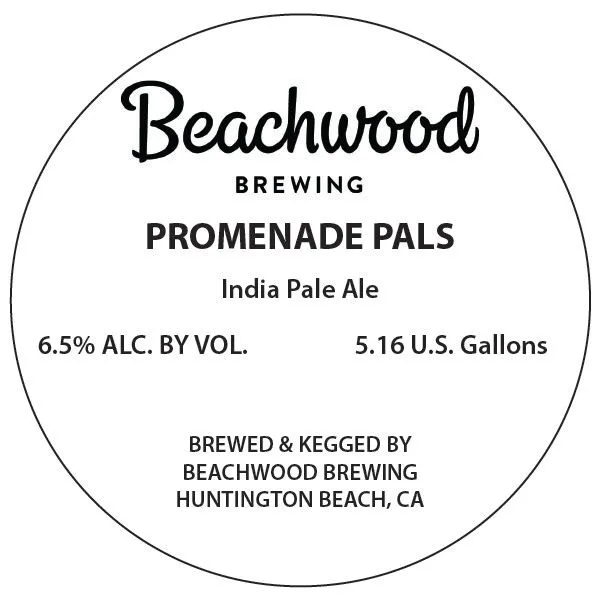 Promenade Pals label art — BEACHWOOD