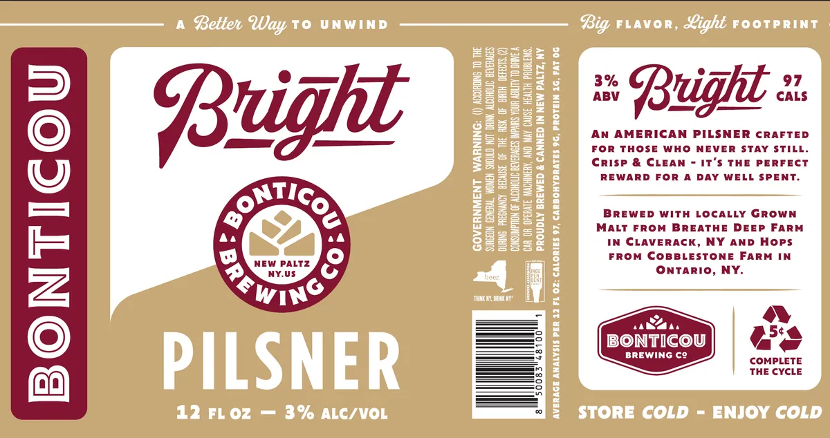 Bright Pilsner label art — BRIGHT