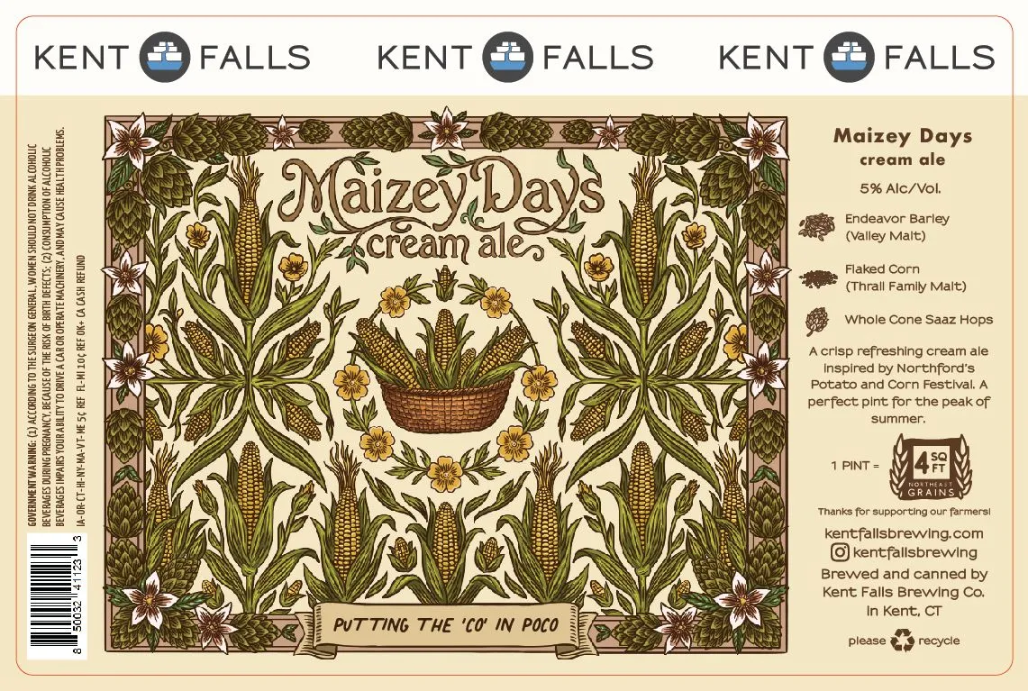 Maizey Days label art — KENT FALLS
