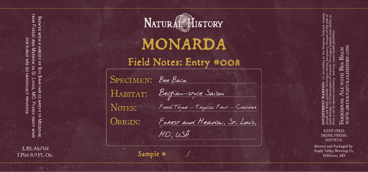 Monarda label art — NATURAL HISTORY