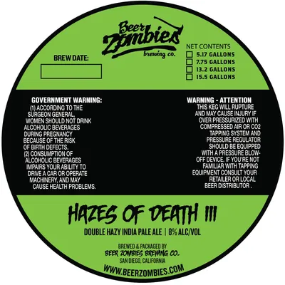Hazes of Death III label