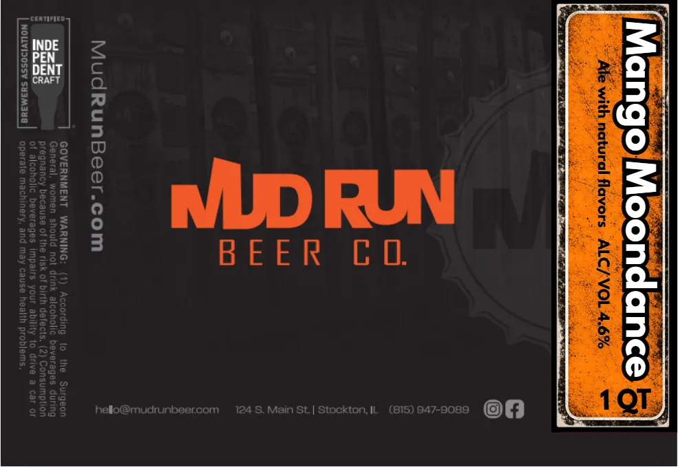 Mango Moondance label art — MUD RUN BEER CO.