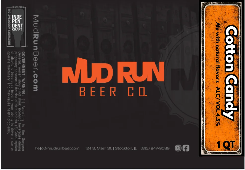 Cotton Candy label art — MUD RUN BEER CO.