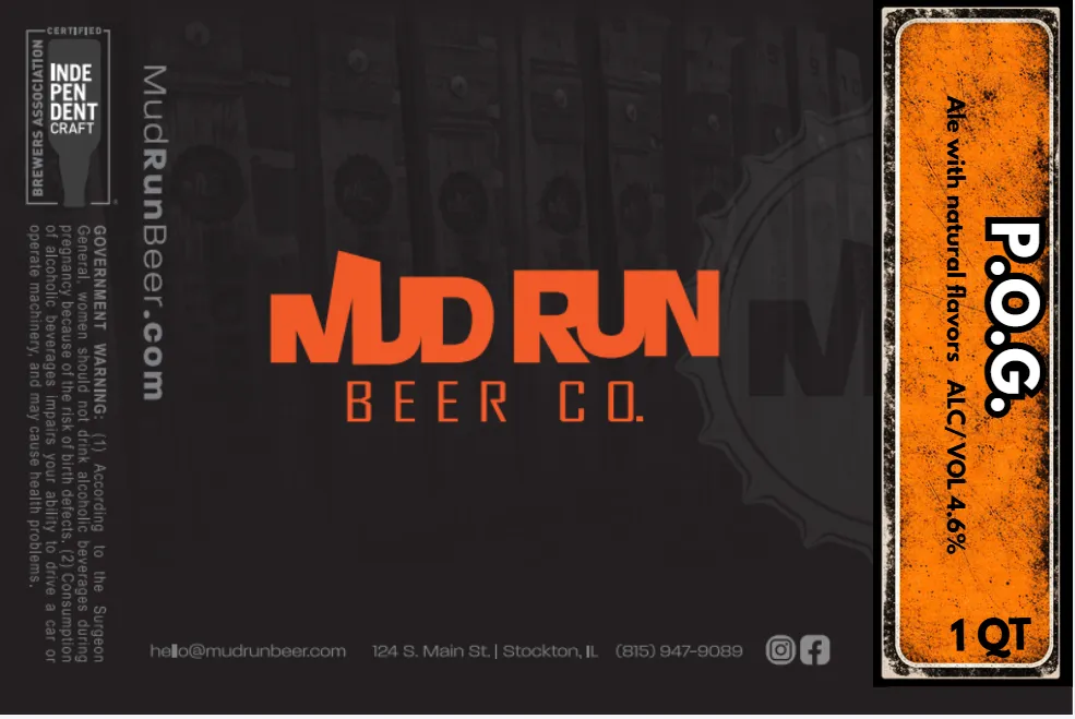 POG label art — MUD RUN BEER CO.