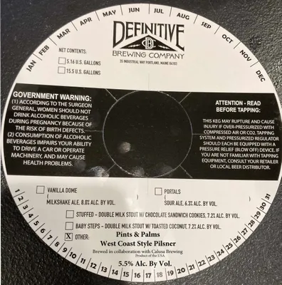 Pints & Palms label