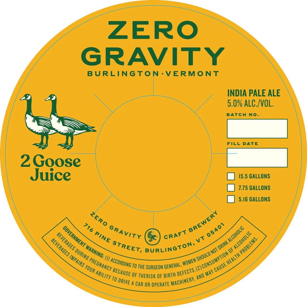 2 Goose Juice label art — ZERO GRAVITY
