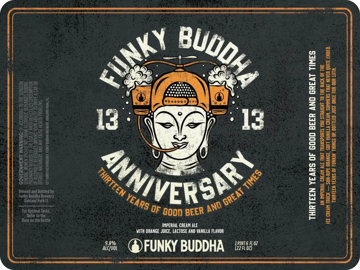 Anniversary Thirteen label art — FUNKY BUDDHA