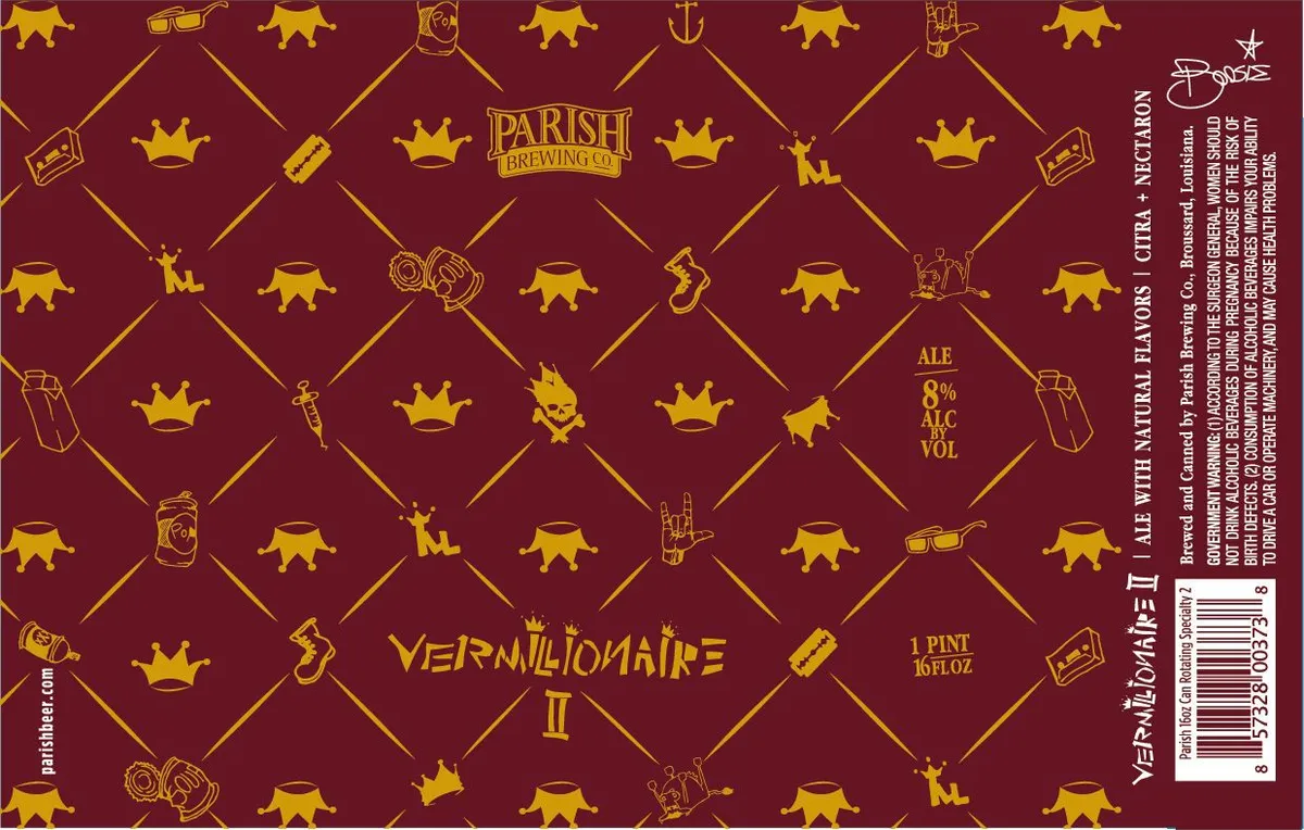 Vermillionaire II label art — PARISH BREWING CO.