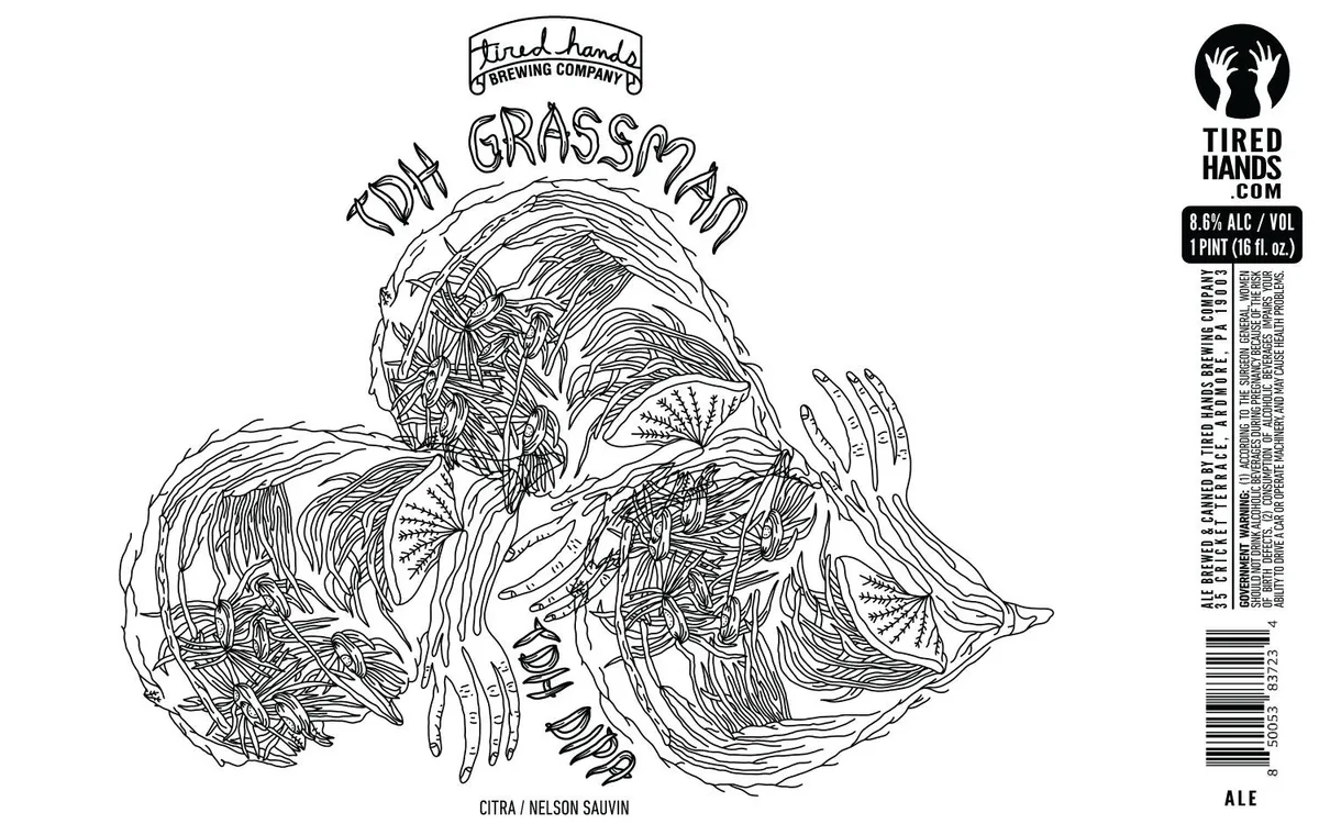 TDH Grassman label art — TIRED HANDS BREWING COMPANY