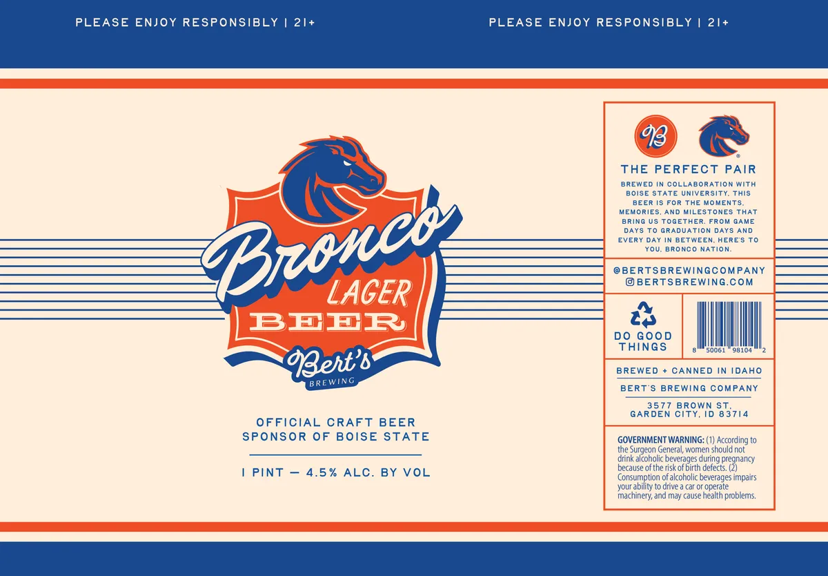 Bronco Lager Beer label