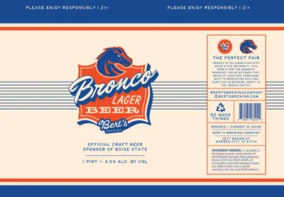 Bronco Lager Beer label