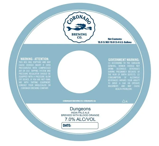 Dungeons — full label as filed with TTB