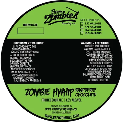 Zombie Hwhip Raspberry Chocolate label