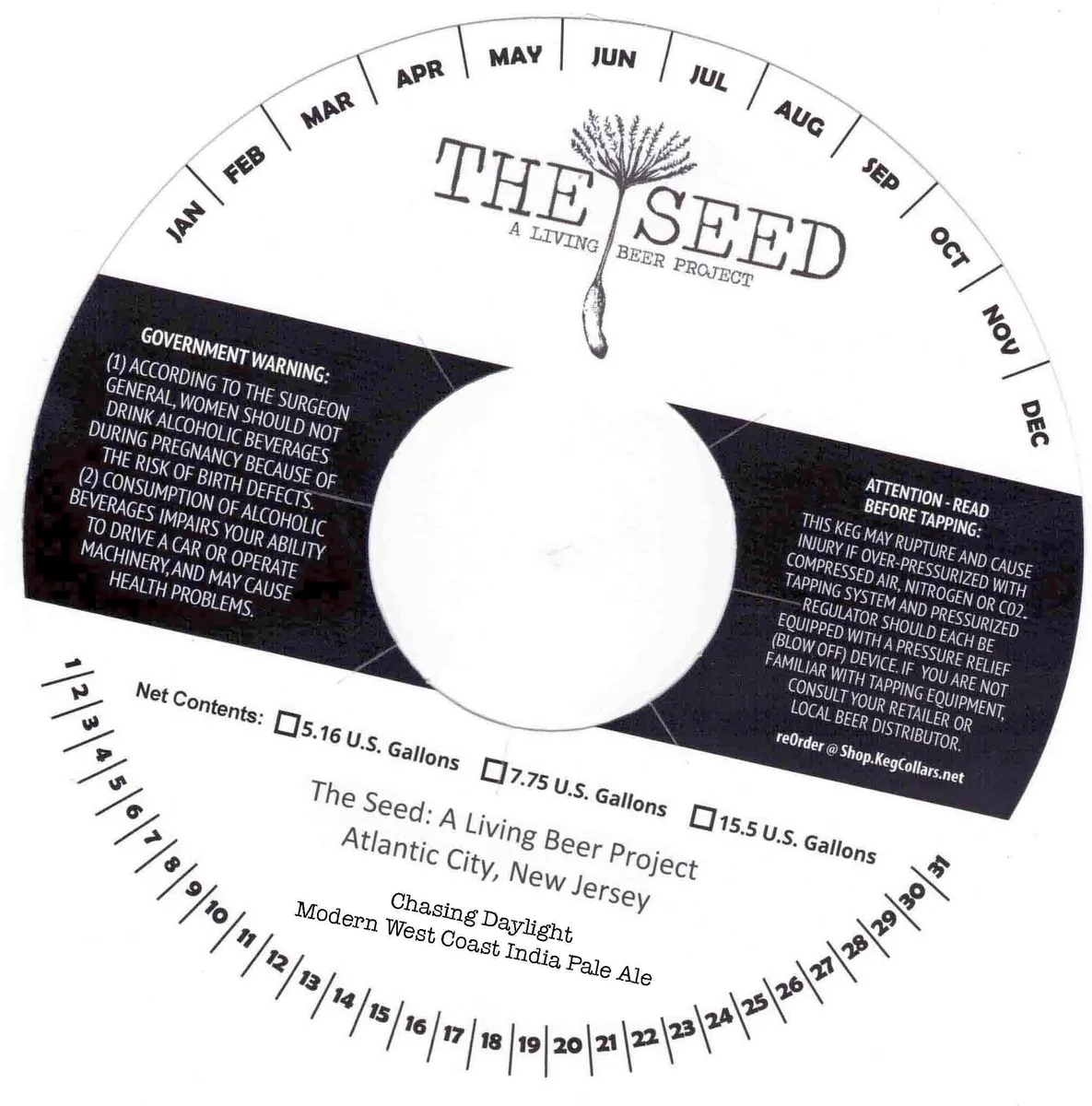 Chasing Daylight — full label as filed with TTB
