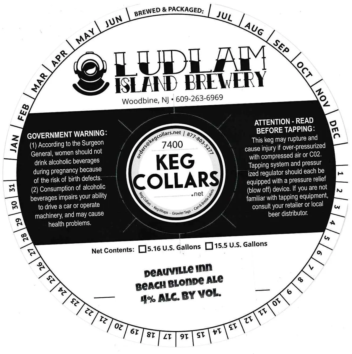 Deauville Inn Beach Blonde Ale — full label as filed with TTB