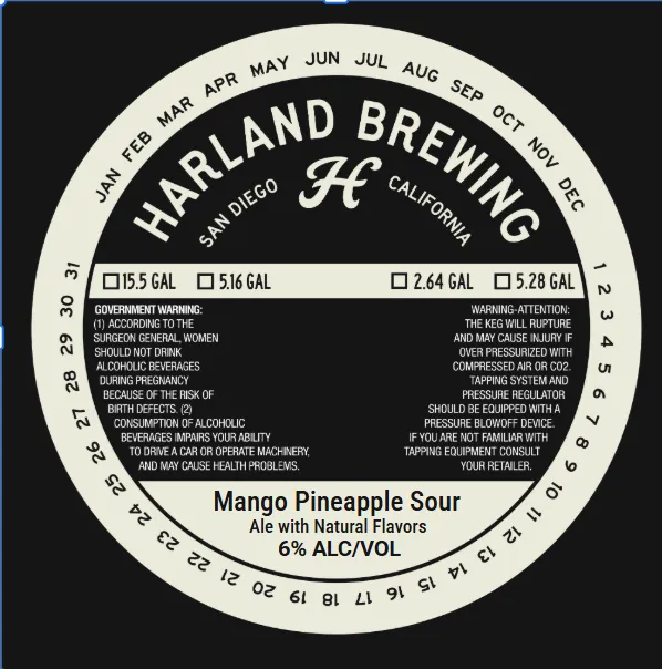 Mango Pineapple Sour — full label as filed with TTB