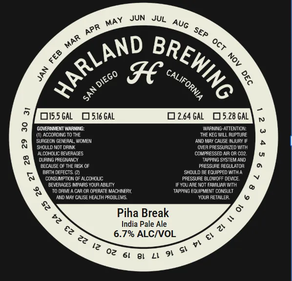 Piha Break — full label as filed with TTB