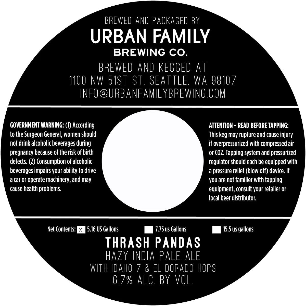 Thrash Pandas — full label as filed with TTB