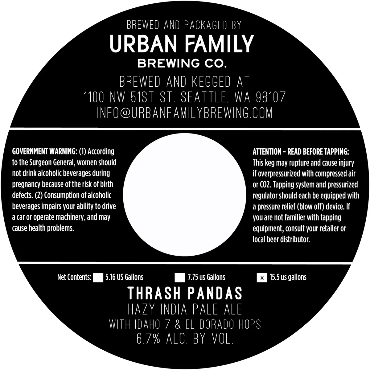 Thrash Pandas — full label as filed with TTB