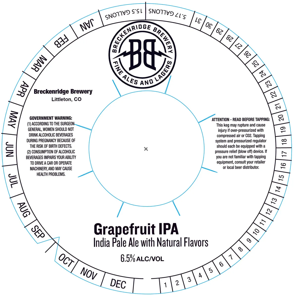 Grapefruit IPA label art — BRECKENRIDGE BREWERY