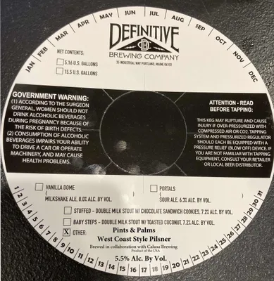 Pints & Palms label