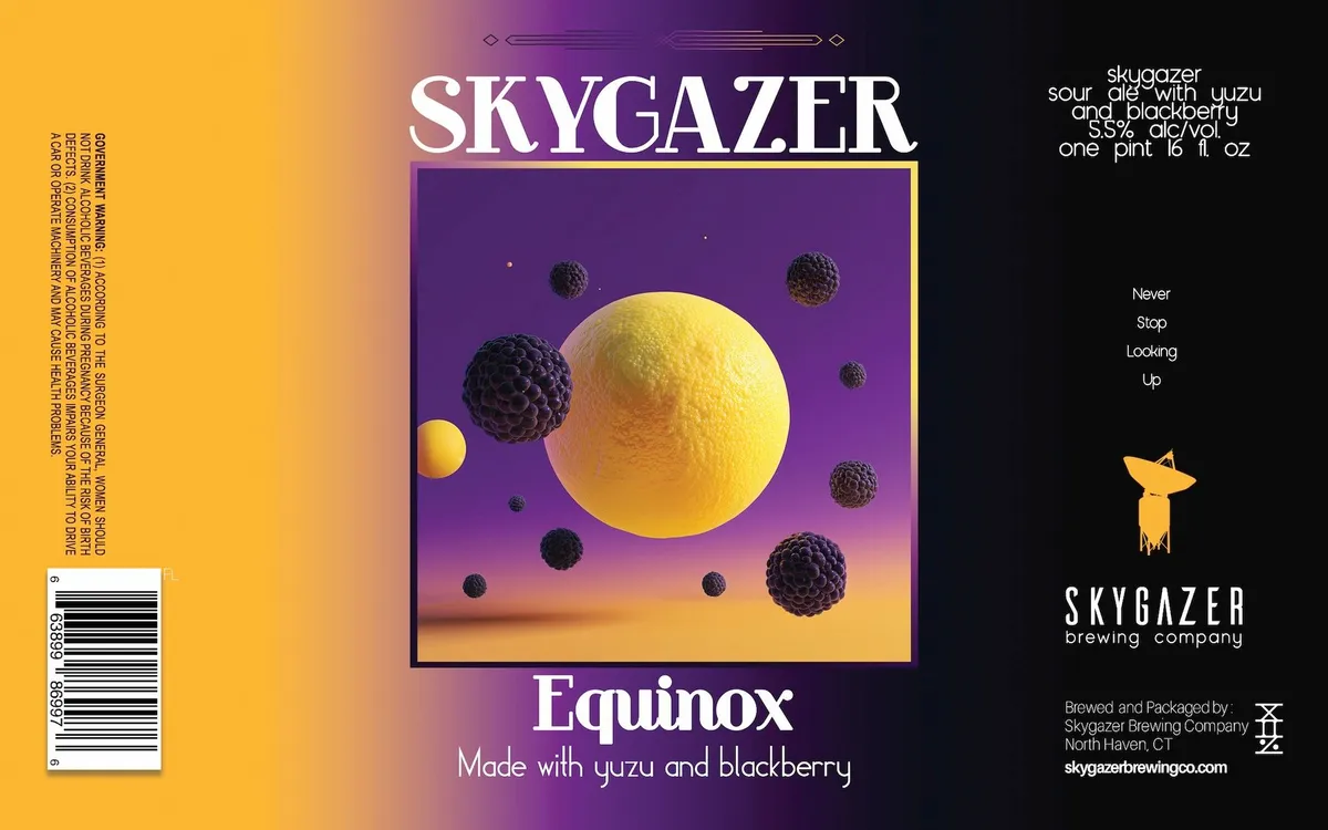 Equinox label art — SKYGAZER BREWING COMPANY