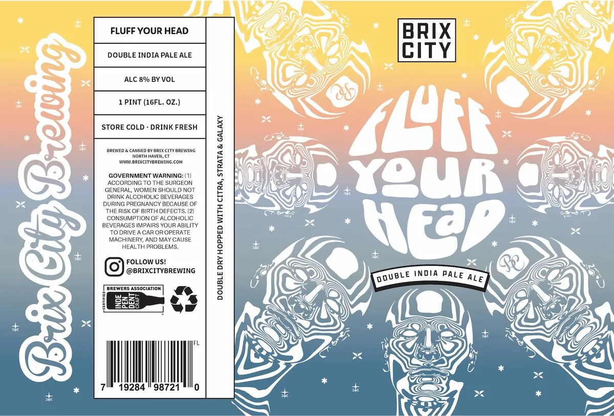 Fluff Your Head label art — BRIX CITY BREWING